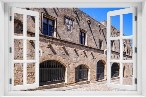 Fototapeta Naklejka Na Ścianę Okno 3D - Knight Street leads from the Palace of the Grand masters of the order of Hospitallers to the Harbor of Rhodes and is the oldest surviving medieval street in Europe.  