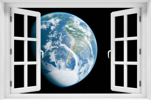 Fototapeta Naklejka Na Ścianę Okno 3D - South America and Antarctica from Space during Day - Planet Earth and Moon - The Blue Marble - 3D Rendering