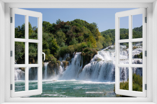 Fototapeta Naklejka Na Ścianę Okno 3D - Main waterfall in Krka National Park, Croatia, Europe