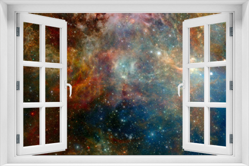 Fototapeta Naklejka Na Ścianę Okno 3D - Colourful view of the Universe. Elements of this image furnished by NASA