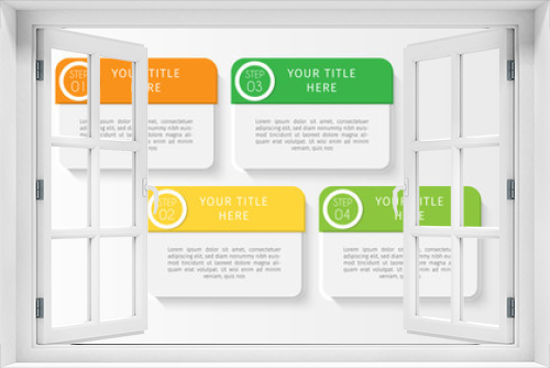 Business infographic element with options, steps, number vector template design