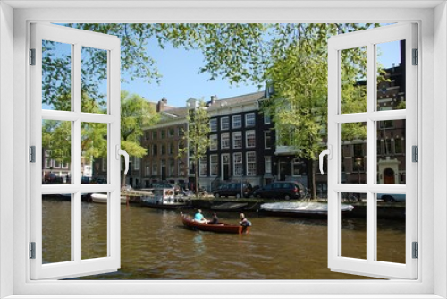Fototapeta Naklejka Na Ścianę Okno 3D - Canal à Amsterdam, Pays-Bas
