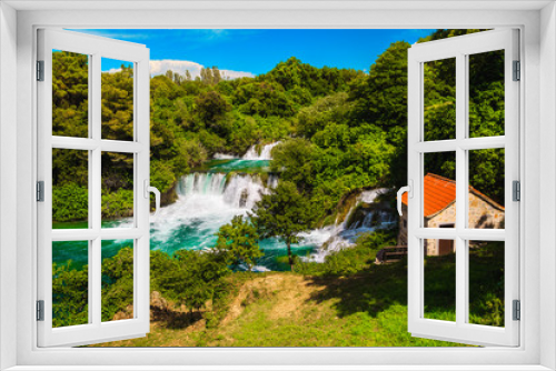 Fototapeta Naklejka Na Ścianę Okno 3D - Majestic Krka National Park with stunning waterfalls, Skradin, Dalmatia, Croatia