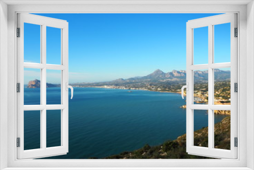 Fototapeta Naklejka Na Ścianę Okno 3D - Panorámica de Altea y Sierra Helada en la costa mediterránea