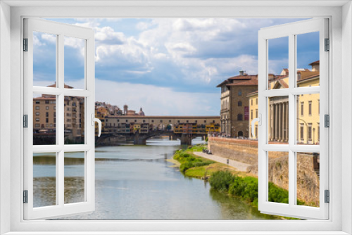 Fototapeta Naklejka Na Ścianę Okno 3D - View of Ponte Vecchio and Arno River in Florence, Tuscany, Italy