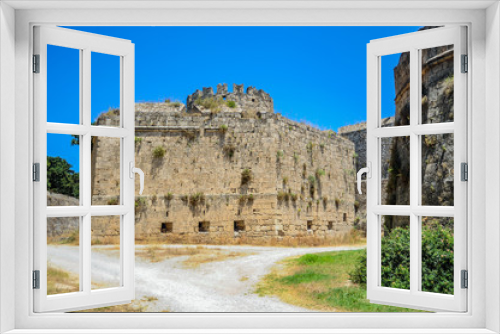 Fototapeta Naklejka Na Ścianę Okno 3D - Construction of powerful fortifications of the main city of Rhodes began in 1309 and continued until 1522, when the Turks captured the fortress, and the knights were granted the island of Malta       