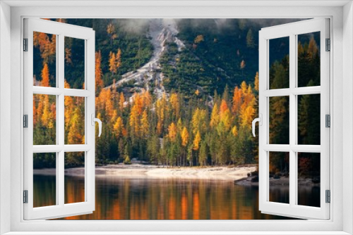 Fototapeta Naklejka Na Ścianę Okno 3D - Dolomites Autumn foliage