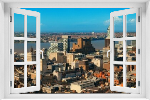 Fototapeta Naklejka Na Ścianę Okno 3D - Liverpool skyline rooftop view
