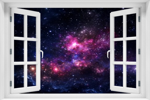 Fototapeta Naklejka Na Ścianę Okno 3D - space galaxy on dark background - illustration design 