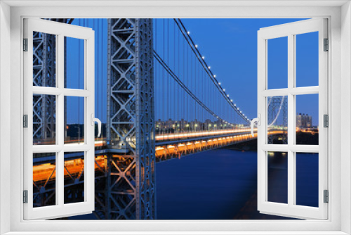 Fototapeta Naklejka Na Ścianę Okno 3D - George Washington Bridge Connects New Jersey and New York City