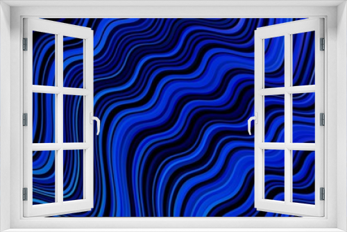 Dark BLUE vector background with bent lines. Colorful abstract illustration with gradient curves. Best design for your ad, poster, banner.