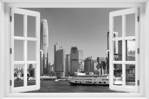 Fototapeta Naklejka Na Ścianę Okno 3D - Skyline of Victoria Harbor in Hong Kong city