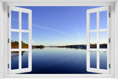 Fototapeta Naklejka Na Ścianę Okno 3D - Lake Inari with clear blue sky in Finland