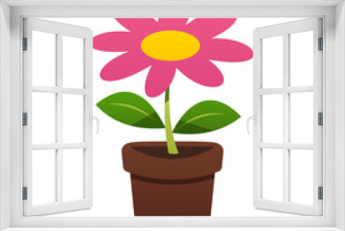 Fototapeta Naklejka Na Ścianę Okno 3D - Potted flower vector isolated illustration