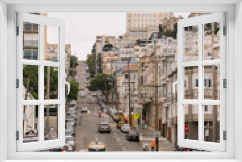 Fototapeta Naklejka Na Ścianę Okno 3D - View of a typical San Francisco road, Usa