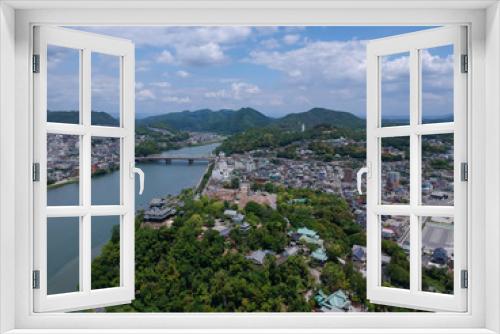 Fototapeta Naklejka Na Ścianę Okno 3D - 航空撮影した犬山城の風景