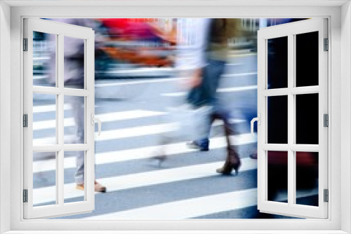 people on zebra crossing street