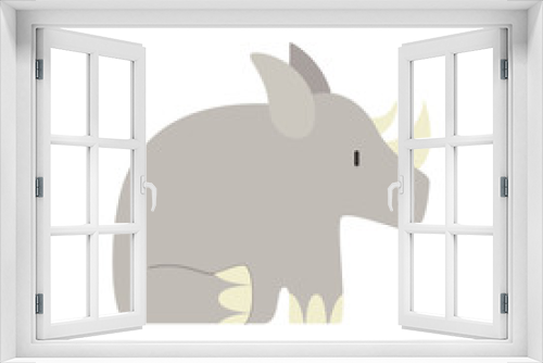 Fototapeta Naklejka Na Ścianę Okno 3D - cute rhinoceros animal vector