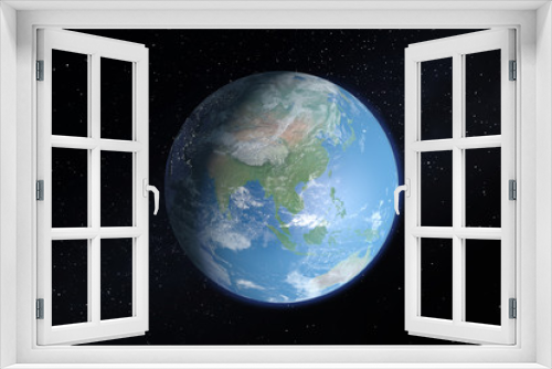 Fototapeta Naklejka Na Ścianę Okno 3D - Planet Earth from space showing Asia and Far East. Elements of this image furnished by NASA. 