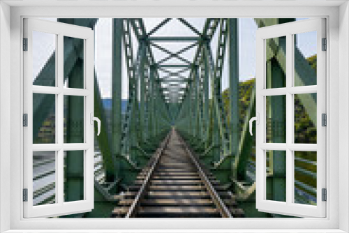 Fototapeta Naklejka Na Ścianę Okno 3D - Railway bridge in Douro region in Ferradosa, Portugal