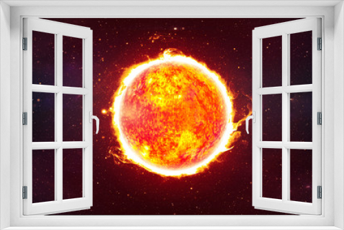 Fototapeta Naklejka Na Ścianę Okno 3D - Sun planet in cosmos. Giant star in Solar system.  Earths closest star The Sun