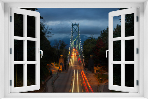 Fototapeta Naklejka Na Ścianę Okno 3D - The Lions Gate Bridge in Vancouver BC Canada, a landmark of the city. This is the most famous bridge 