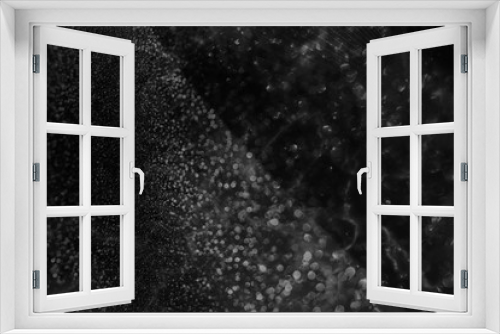 Fototapeta Naklejka Na Ścianę Okno 3D - White glitter pattern on a black background