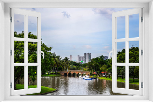 Fototapeta Naklejka Na Ścianę Okno 3D - river in the park, Bangkok