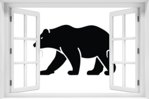 Fototapeta Naklejka Na Ścianę Okno 3D - Black solid icon for bear