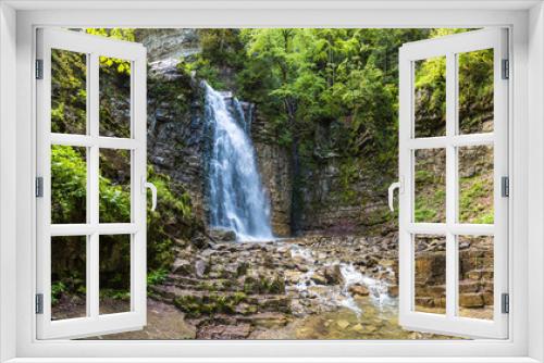 Fototapeta Naklejka Na Ścianę Okno 3D - Waterfall in Carpathian mountain
