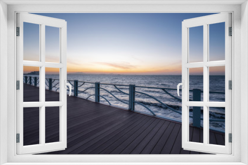 Fototapeta Naklejka Na Ścianę Okno 3D - Beautiful sea view under sunset..