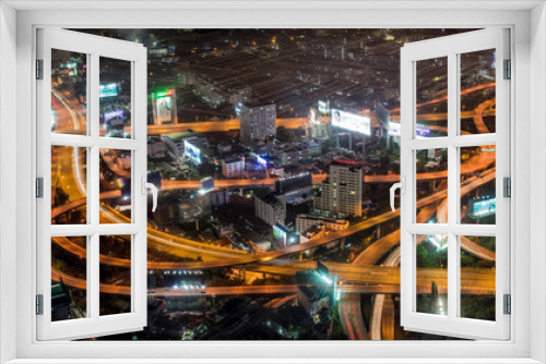 Fototapeta Naklejka Na Ścianę Okno 3D - Bangkok Expressway and Highway top view Thailand