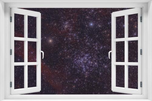 Fototapeta Naklejka Na Ścianę Okno 3D - star cluster and nebula