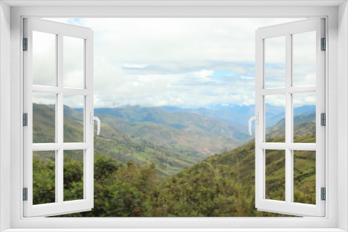 Fototapeta Naklejka Na Ścianę Okno 3D - mountain landscape with clouds