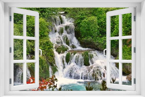 Fototapeta Naklejka Na Ścianę Okno 3D - Waterfall in Krka National Park, Croatia