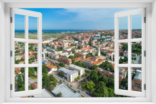 Fototapeta Naklejka Na Ścianę Okno 3D - Smederevo, aerial drone view of City in Serbia