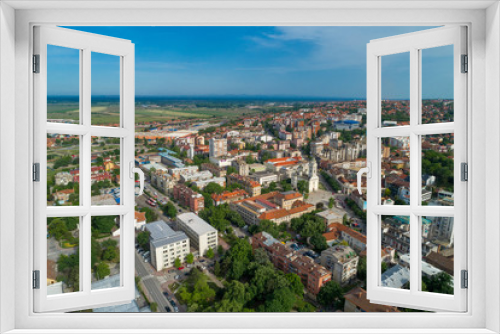 Fototapeta Naklejka Na Ścianę Okno 3D - Smederevo, aerial drone view of City in Serbia