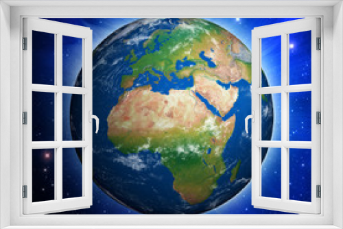 Fototapeta Naklejka Na Ścianę Okno 3D - Planet Earth showing Europe and Africa
