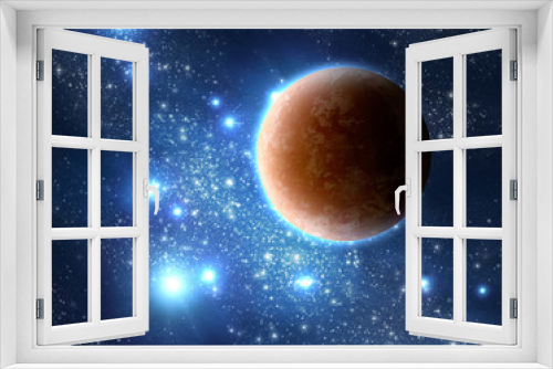 Fototapeta Naklejka Na Ścianę Okno 3D - extrasolar planet on star background