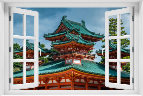 Fototapeta Naklejka Na Ścianę Okno 3D - Soryuro or Castle in Heian Shrine, Kyoto Japan