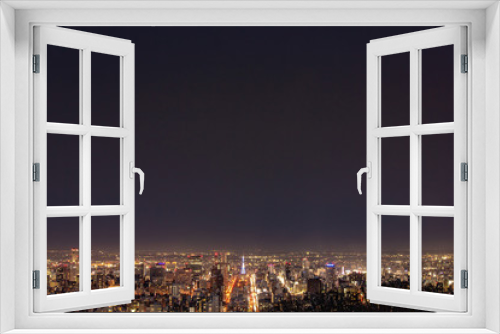 Fototapeta Naklejka Na Ścianę Okno 3D - 大倉山から見る札幌市夜景