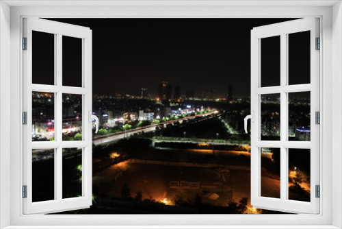 Fototapeta Naklejka Na Ścianę Okno 3D - City after sunset- NOIDA