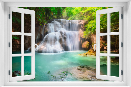 Fototapeta Naklejka Na Ścianę Okno 3D - Beautiful waterfall Huai Mae Khamin, Thailand