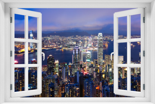 Fototapeta Naklejka Na Ścianę Okno 3D - Hong Kong at night