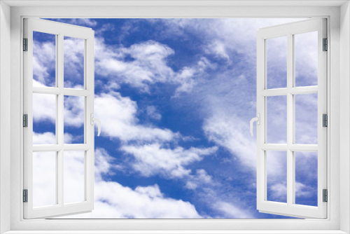 Fototapeta Naklejka Na Ścianę Okno 3D - Clear blue color sky with white cloud background