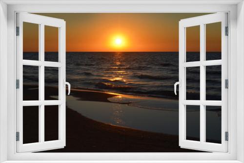 Fototapeta Naklejka Na Ścianę Okno 3D - sea water sky cloads nature sunset