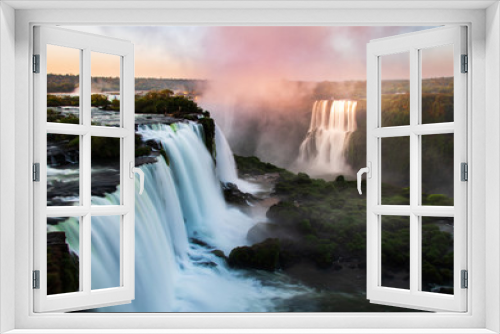 Fototapeta Naklejka Na Ścianę Okno 3D - Amanhecer nas Cataratas do Iguaçu