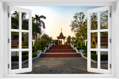 Fototapeta Naklejka Na Ścianę Okno 3D - A beautiful view of buddhist temple at Nong Khai, Thailand.