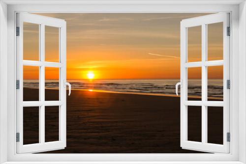 Fototapeta Naklejka Na Ścianę Okno 3D - Sunset on the beach, Wissant, North of France