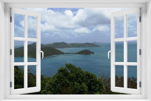 Fototapeta Naklejka Na Ścianę Okno 3D - cloudy day vista of Coral Bay, St. John, US Virgin Islands
